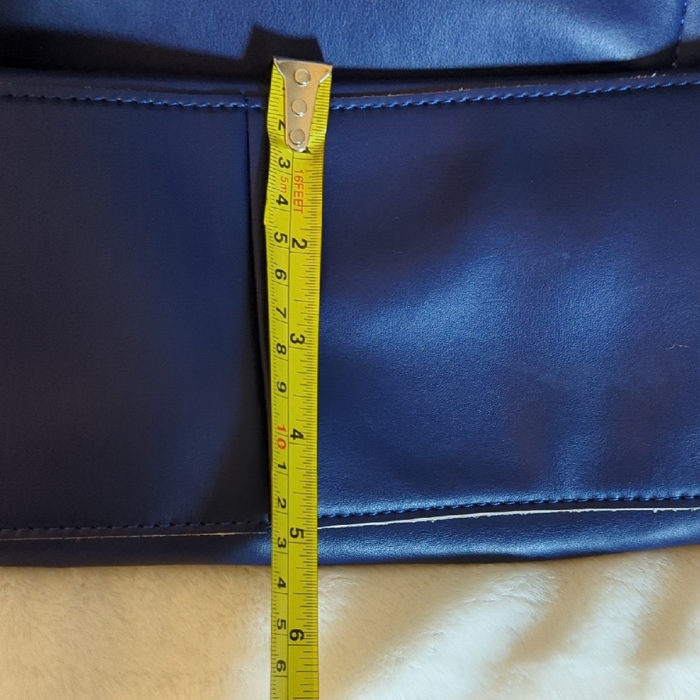 Emma Fox Blue Leather Tote Sleek Design - Picture 10 of 13